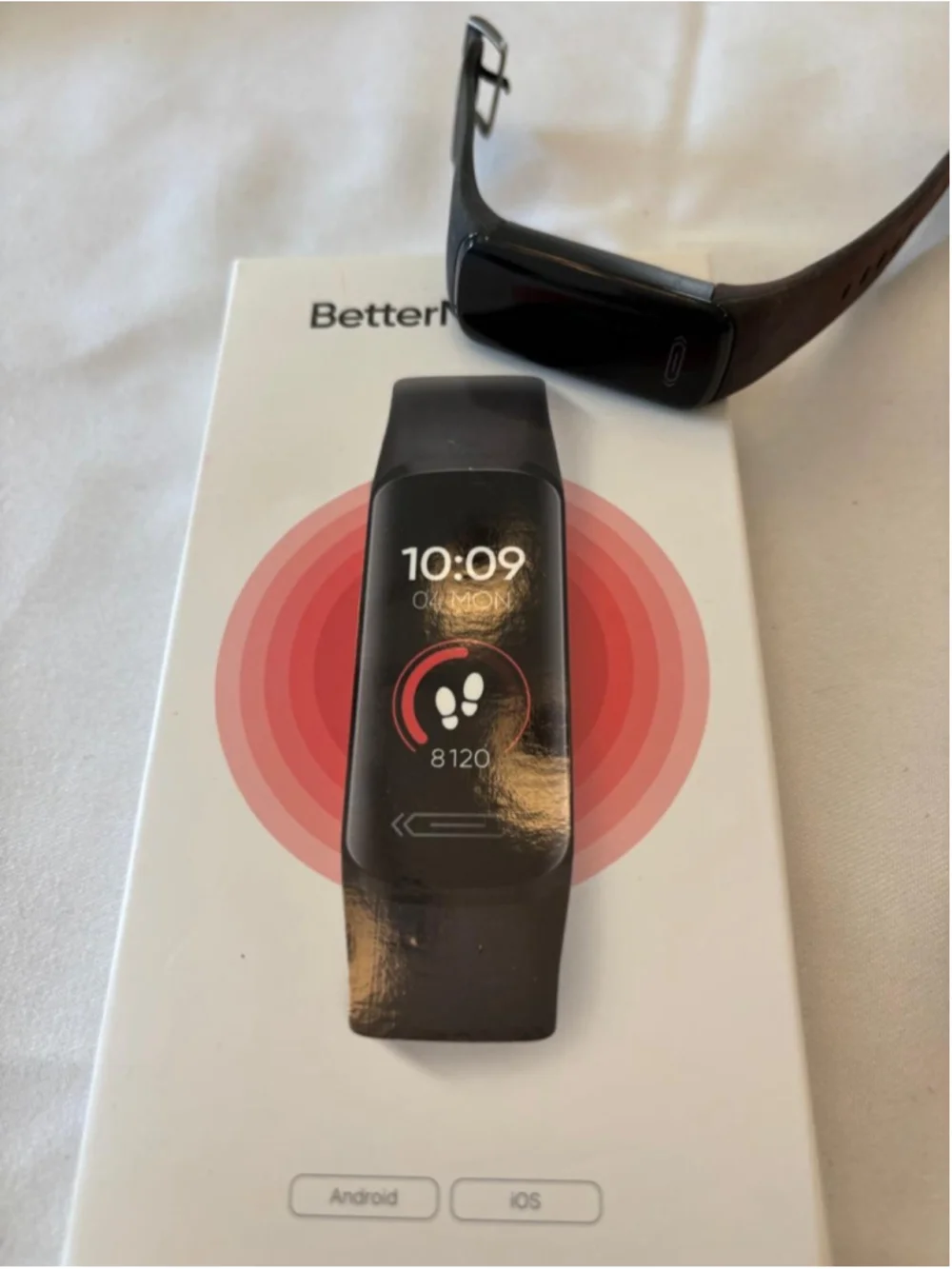 Unisex BetterMe Band Smartwatch Fitness Tracker One Size Black and Red #E115